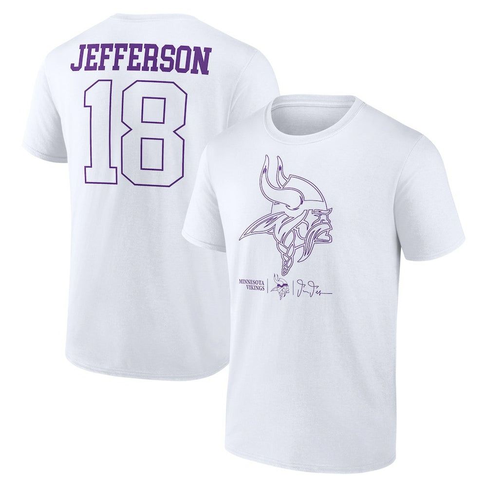 Minnesota Vikings  Justin Jefferson  Tonal Name & Number T-Shirt