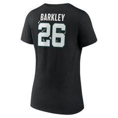 Philadelphia Eagles  Saquon Barkley  Women's Floral Name & Number V-Neck T-Shirt