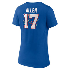 Buffalo Bills  Josh Allen  Women's Floral Name & Number V-Neck T-Shirt