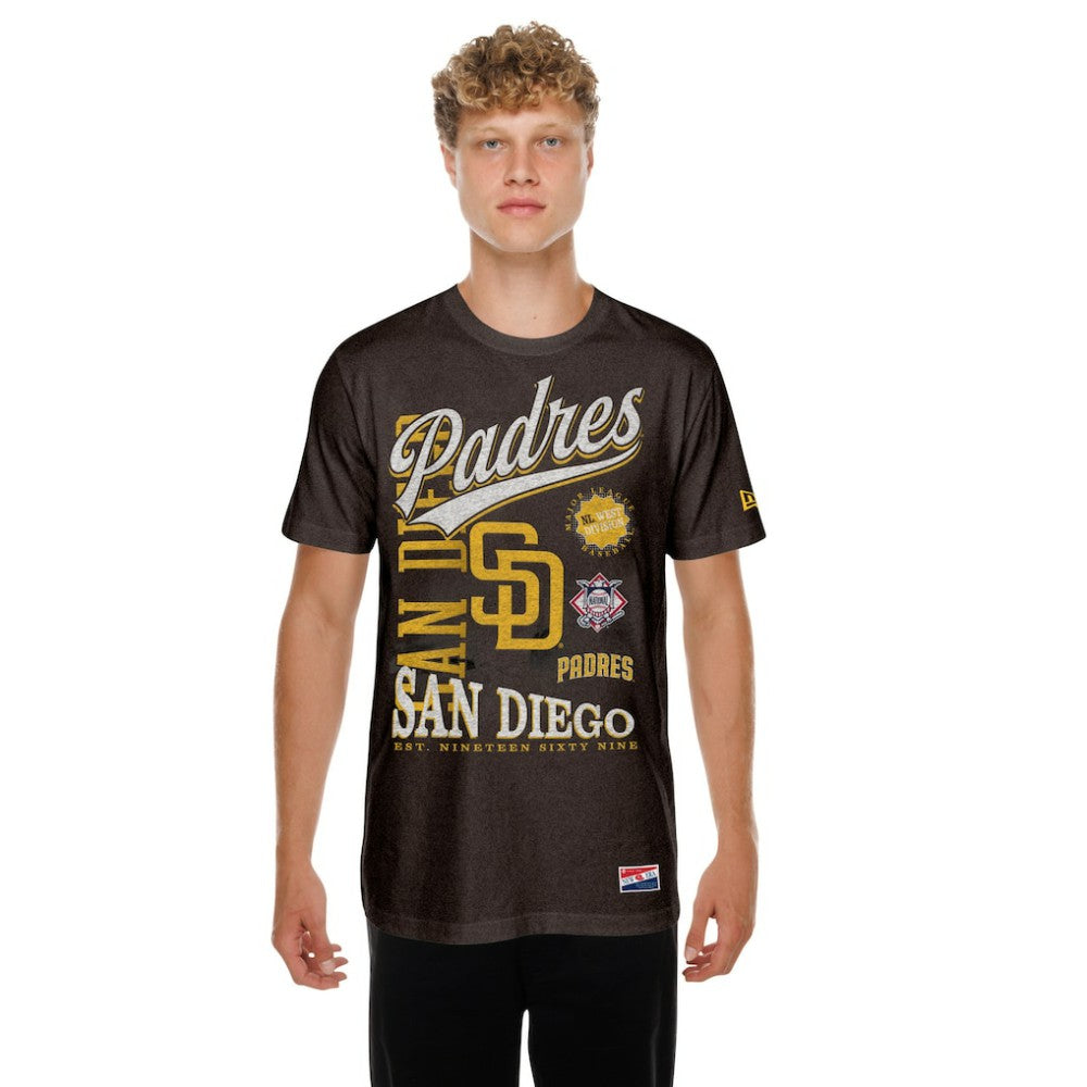 San Diego Padres New Era  Oversized Throwback Distressed T-Shirt | MLB Discount