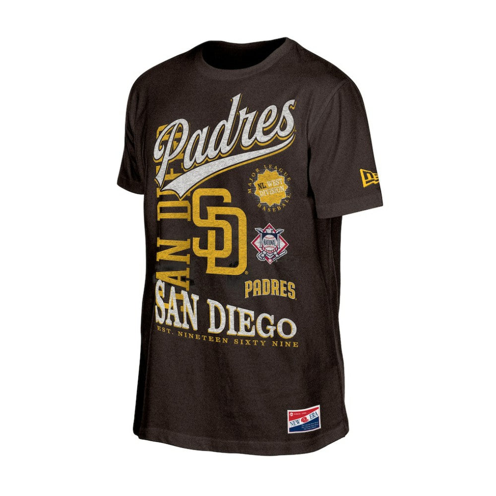 San Diego Padres New Era  Oversized Throwback Distressed T-Shirt | MLB Discount