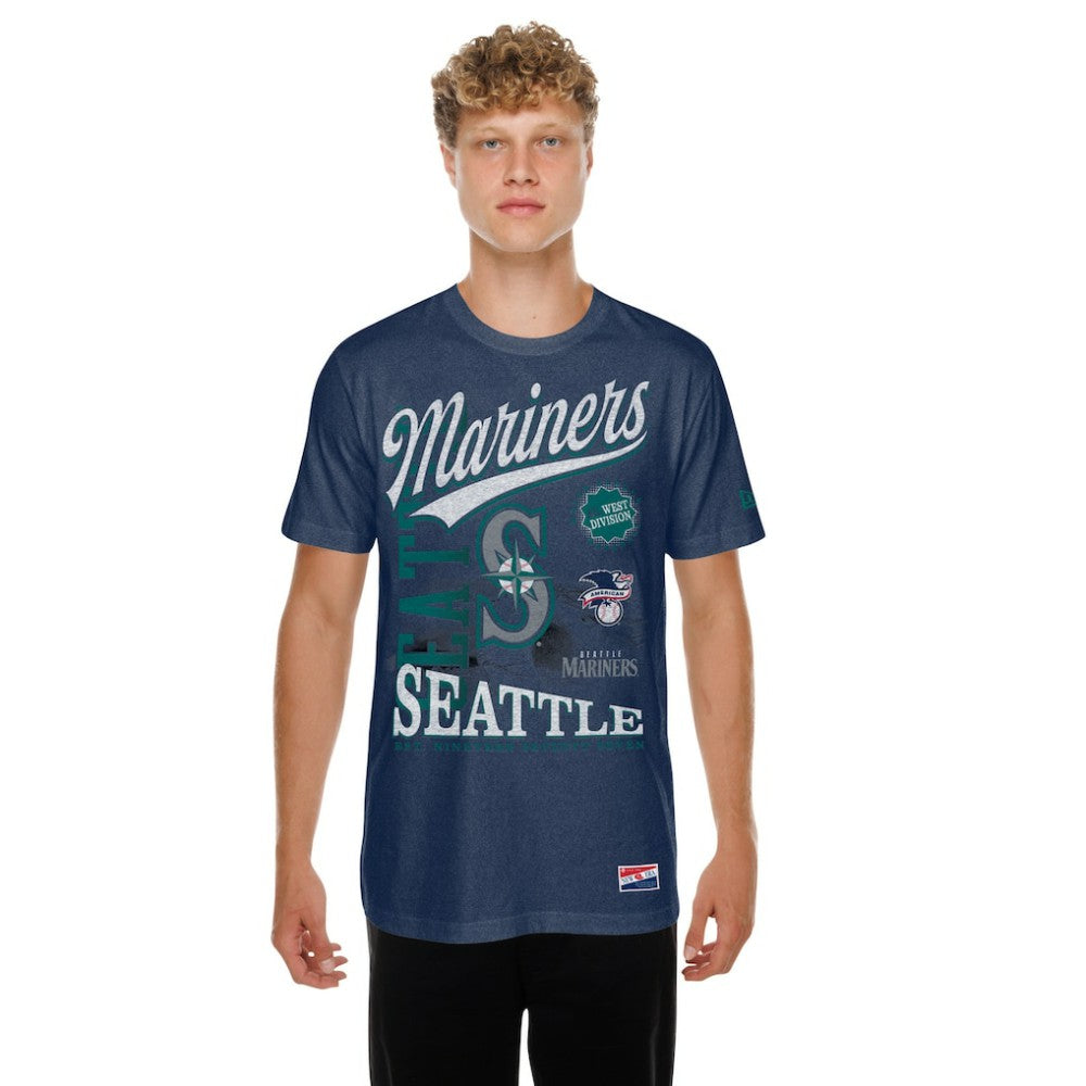 Seattle Mariners New Era  Oversized Throwback Distressed T-Shirt | MLB For sale