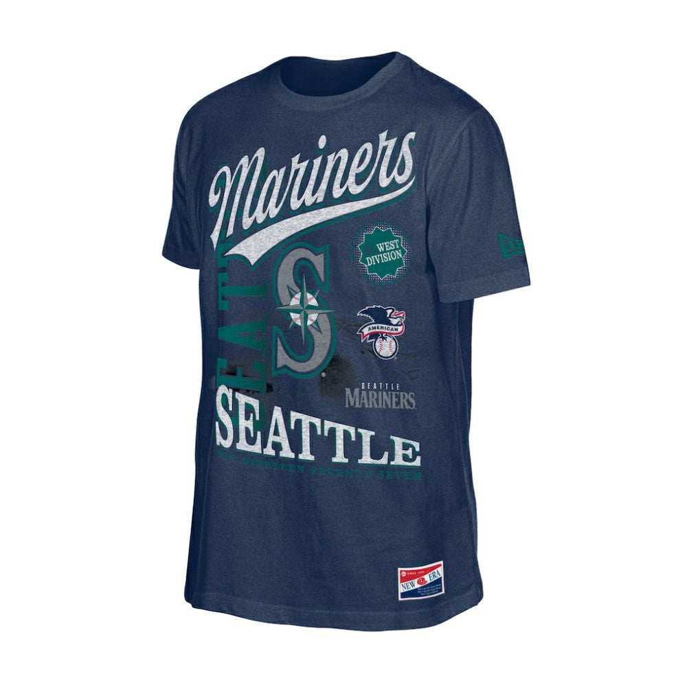 Seattle Mariners New Era  Oversized Throwback Distressed T-Shirt | MLB For sale