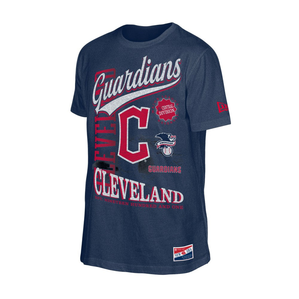 Cleveland Guardians New Era  Oversized Throwback Distressed T-Shirt | MLB Discount