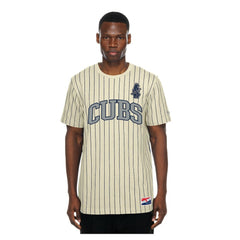 Chicago Cubs New Era Throwback Meshback Pinstripe T-Shirt | MLB Sale