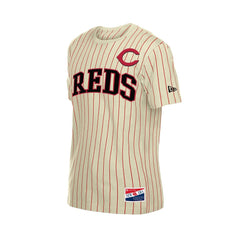 Cincinnati Reds New Era Throwback Meshback Pinstripe T-Shirt | MLB On Sale