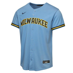 Jackson Chourio Milwaukee Brewers Nike Youth Road Replica Jersey | MLB Outlet