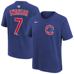 Dansby Swanson Chicago Cubs Nike Youth Name & Number T-Shirt | MLB Online