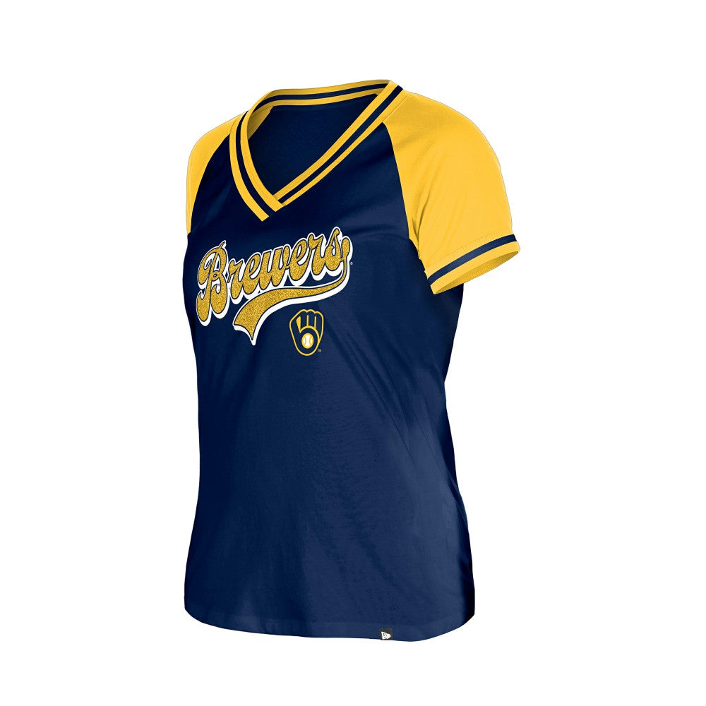 Milwaukee Brewers New Era Women's Gameday V-Neck T-Shirt | MLB Outlet