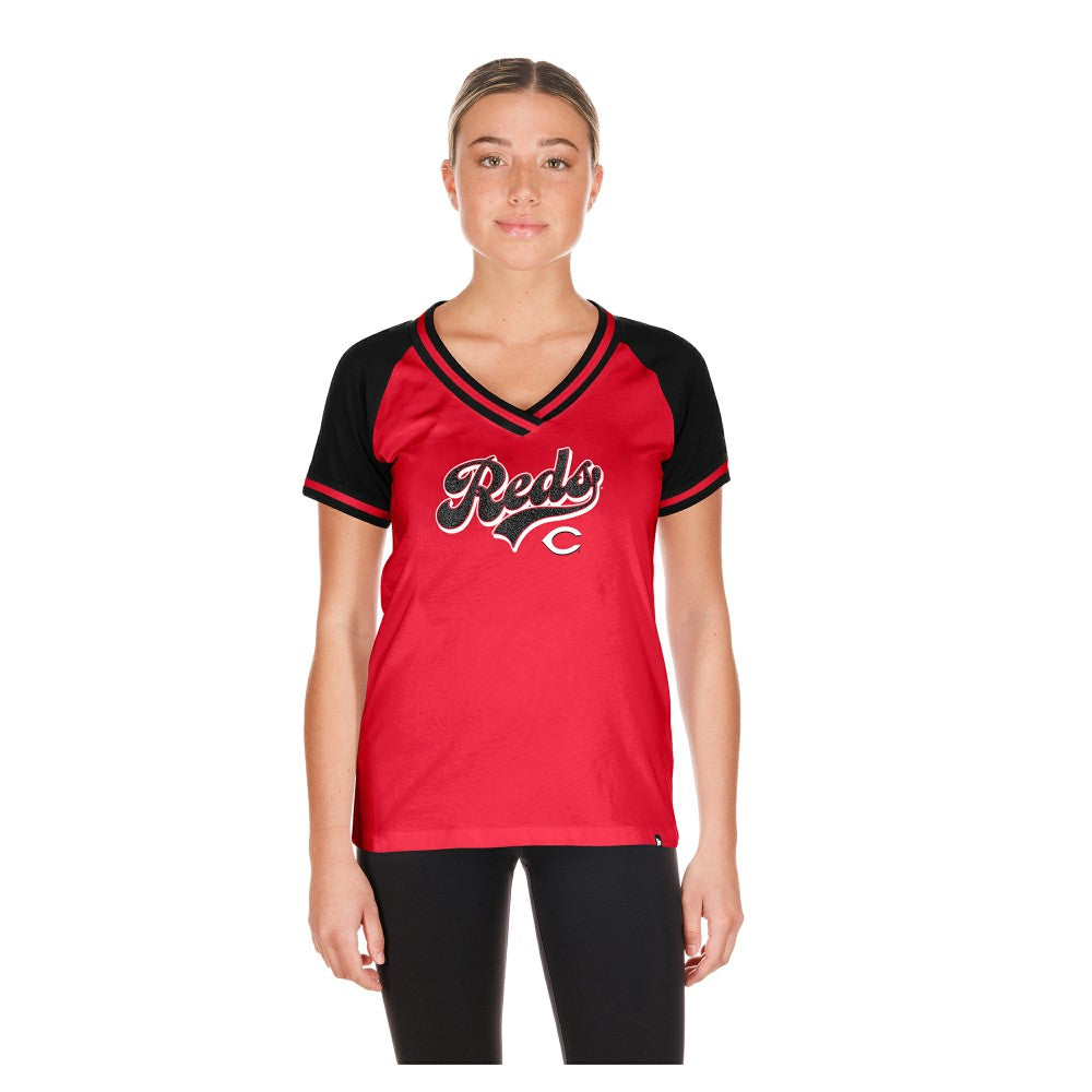 Cincinnati Reds New Era Women's Gameday V-Neck T-Shirt | MLB US