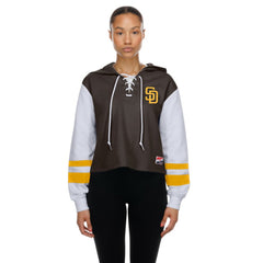 San Diego Padres New Era Women's Boxy Lace-Up Hoodie | MLB Online