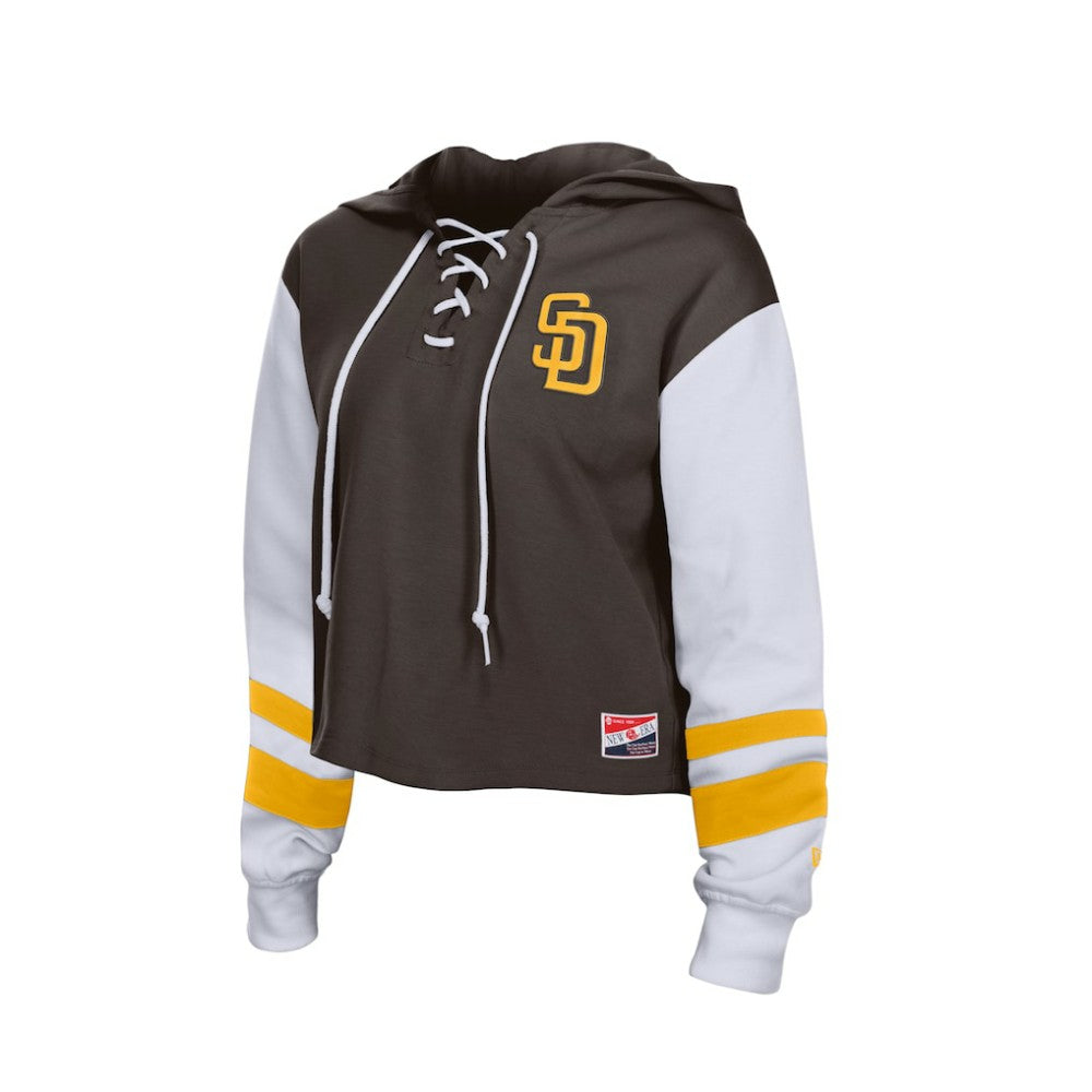 San Diego Padres New Era Women's Boxy Lace-Up Hoodie | MLB Online