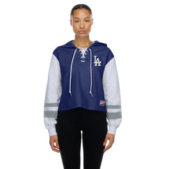 Los Angeles Dodgers New Era Women's Boxy Lace-Up Hoodie | MLB New