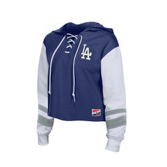Los Angeles Dodgers New Era Women's Boxy Lace-Up Hoodie | MLB New