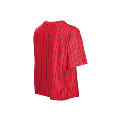 Cincinnati Reds New Era Women's Throwback Meshback Pinstripe Boxy T-Shirt | MLB On Sale