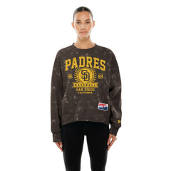 San Diego Padres New Era Women's Throwback Oversized Boxy Sweatshirt | MLB For sale