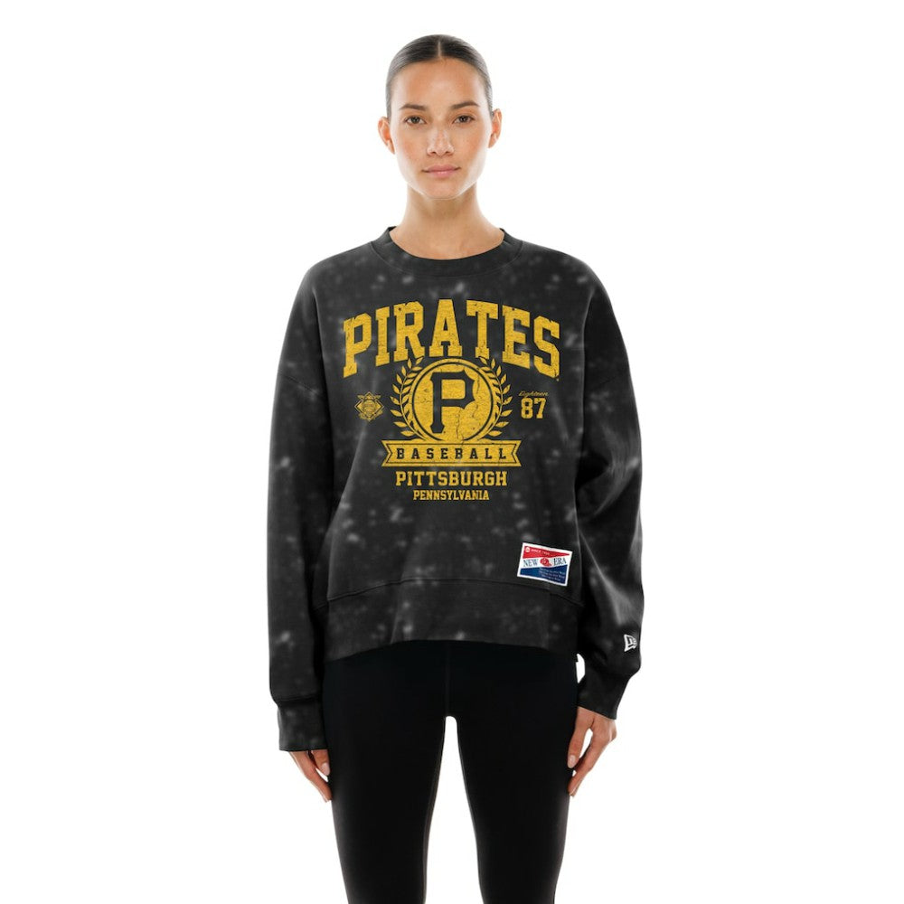 Pittsburgh Pirates New Era Women's Throwback Oversized Boxy Sweatshirt | MLB New