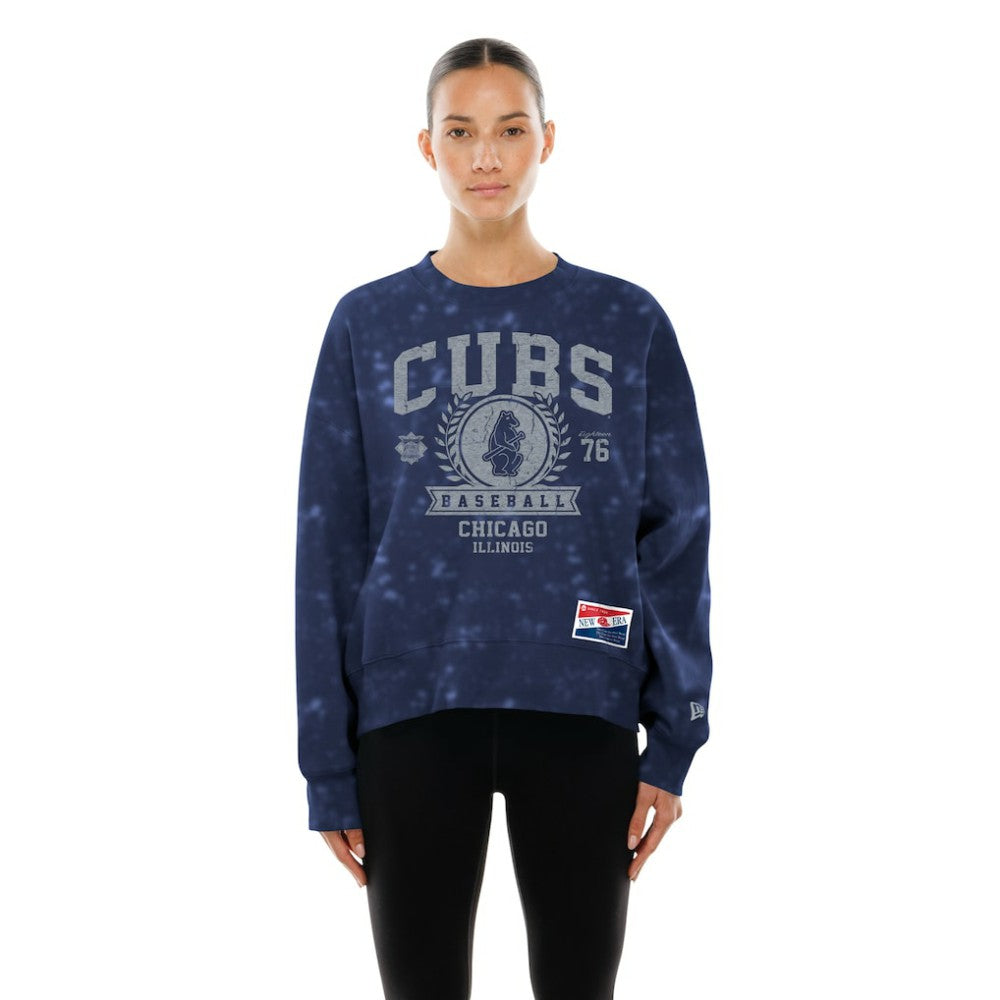 Chicago Cubs New Era Women's Throwback Oversized Boxy Sweatshirt | MLB US