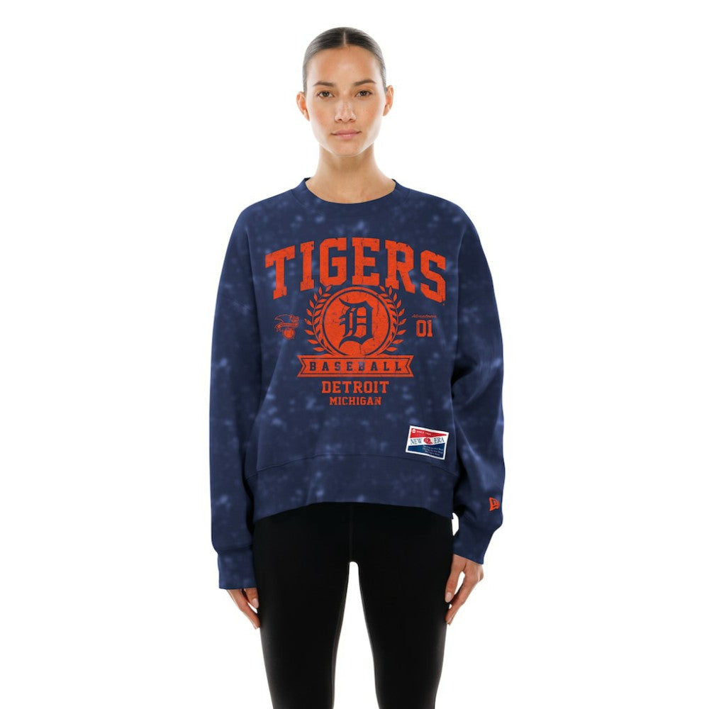 Detroit Tigers New Era Women's Throwback Oversized Boxy Sweatshirt | MLB Sale