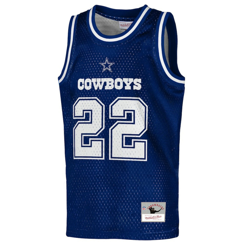 Dallas Cowboys Mitchell & Ness Emmitt Smith  Youth Retired Player NFL Basketball Fashion Jersey