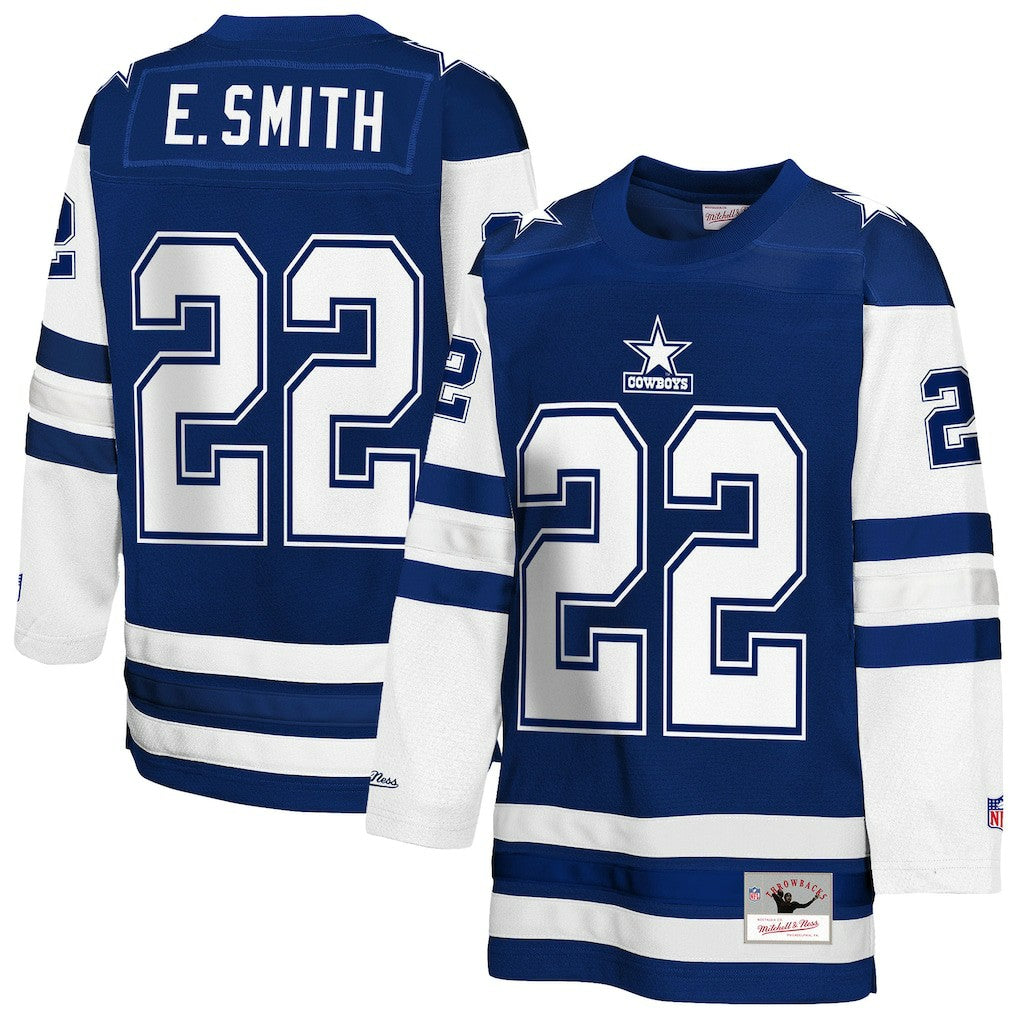 Dallas Cowboys Mitchell & Ness Emmitt Smith  Youth Hockey Fashion Jersey