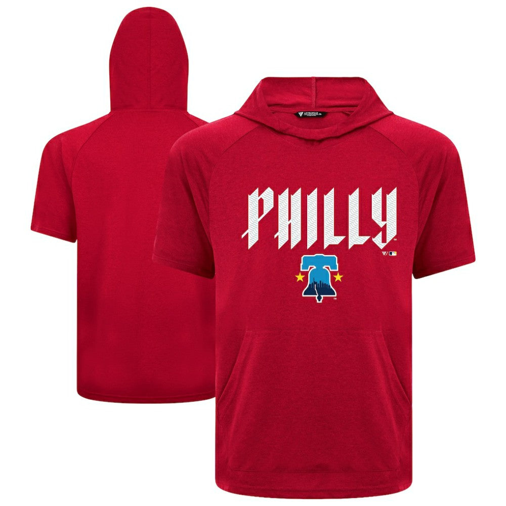 Philadelphia Phillies Levelwear City Connect Phase Back Plash Hoodie T-Shirt | MLB Shop