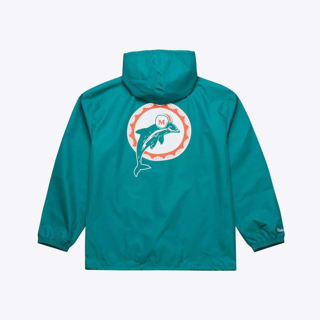 Miami Dolphins Mitchell & Ness Coaches Full-Snap Hooded Windbreaker Jacket