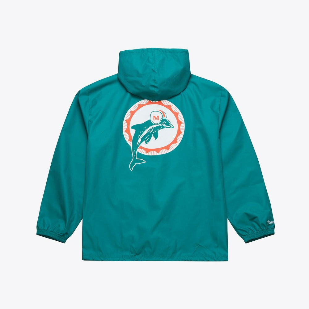Miami Dolphins Mitchell & Ness Coaches Full-Snap Hooded Windbreaker Jacket
