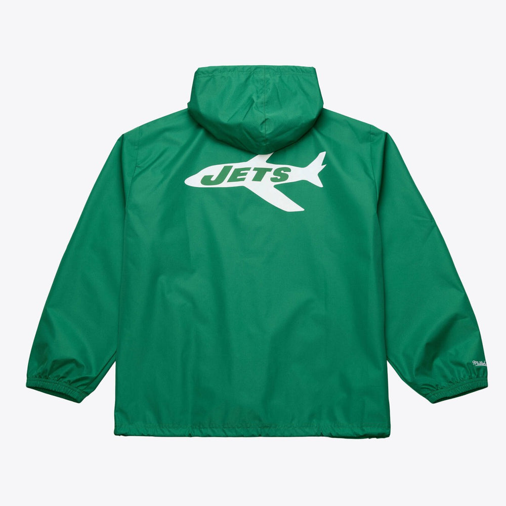 New York Jets Mitchell & Ness Coaches Full-Snap Hooded Windbreaker Jacket