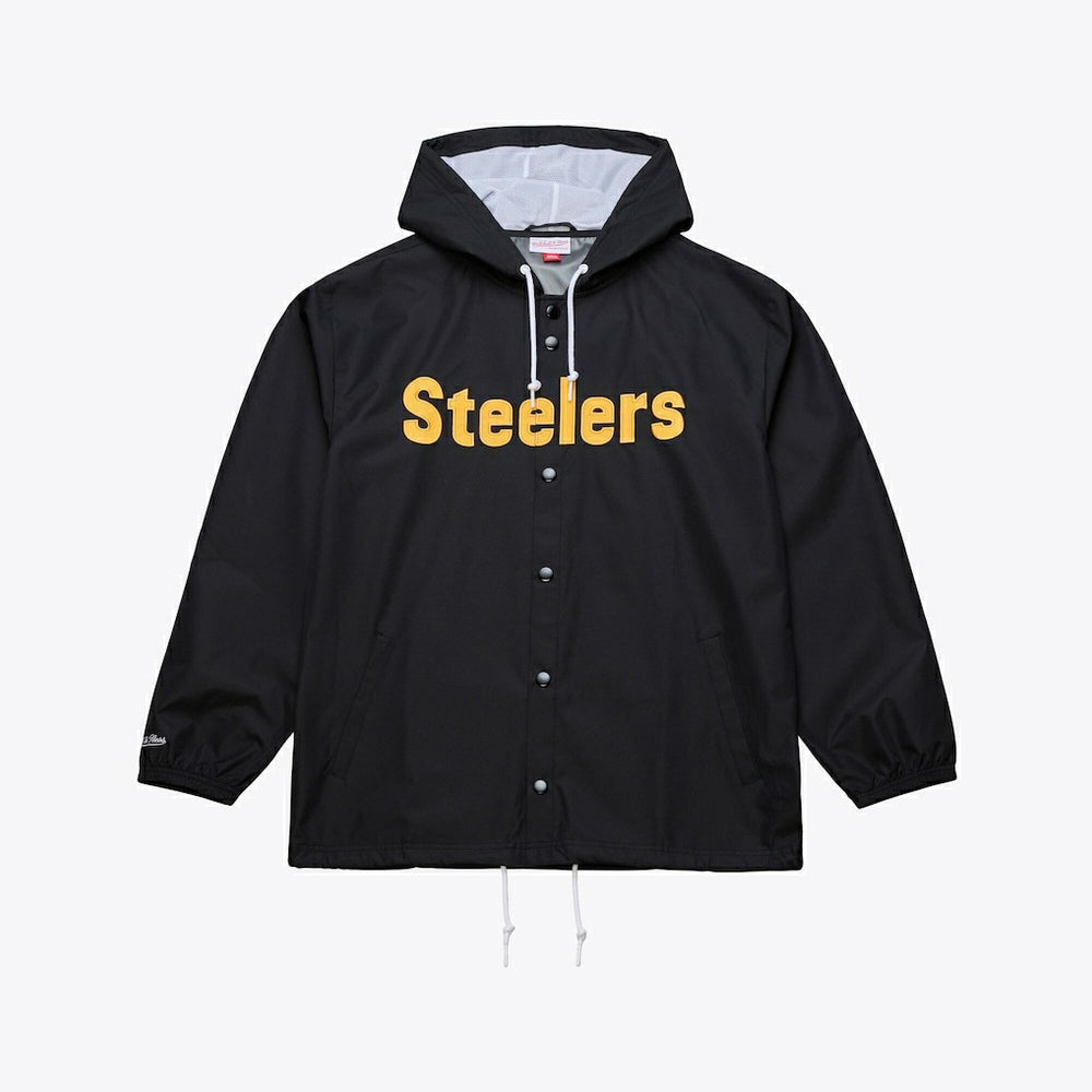 Pittsburgh Steelers Mitchell & Ness Coaches Full-Snap Hooded Windbreaker Jacket
