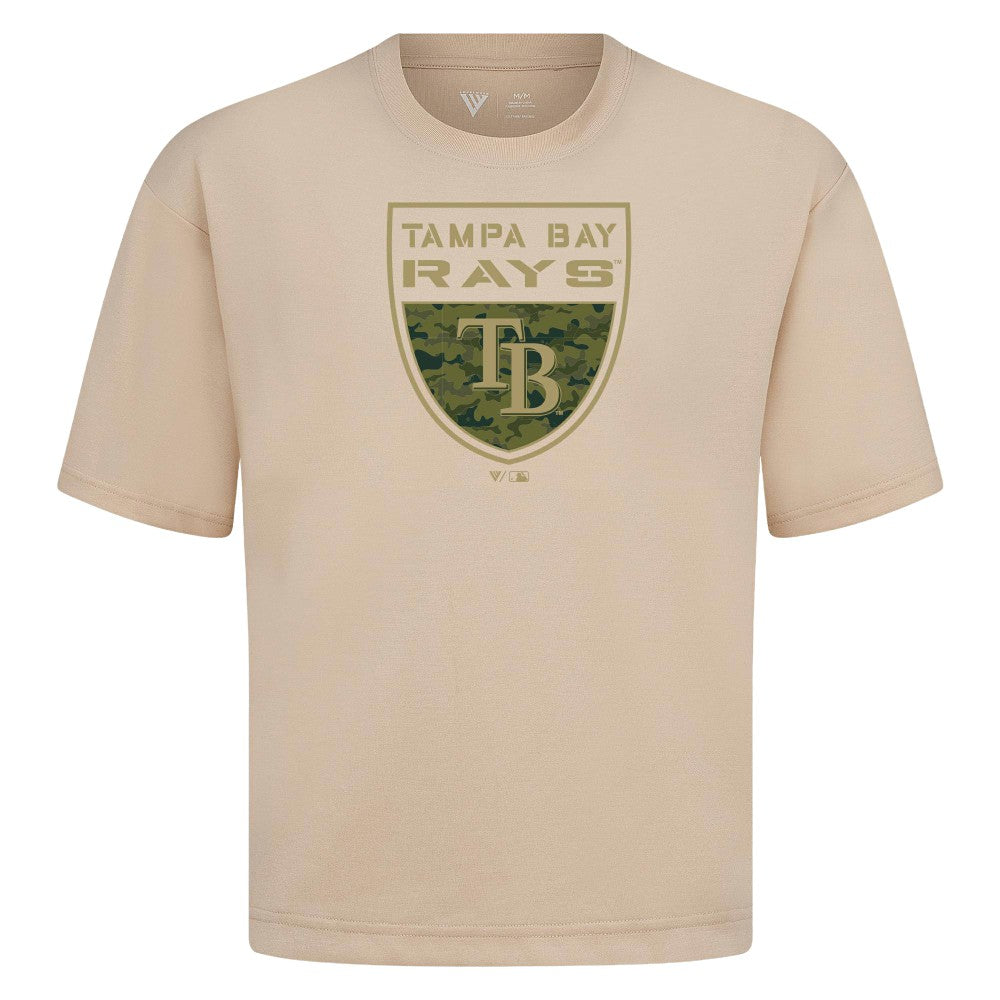 Tampa Bay Rays Levelwear Oversized Luxe Signature Knit Buckler T-Shirt | MLB New