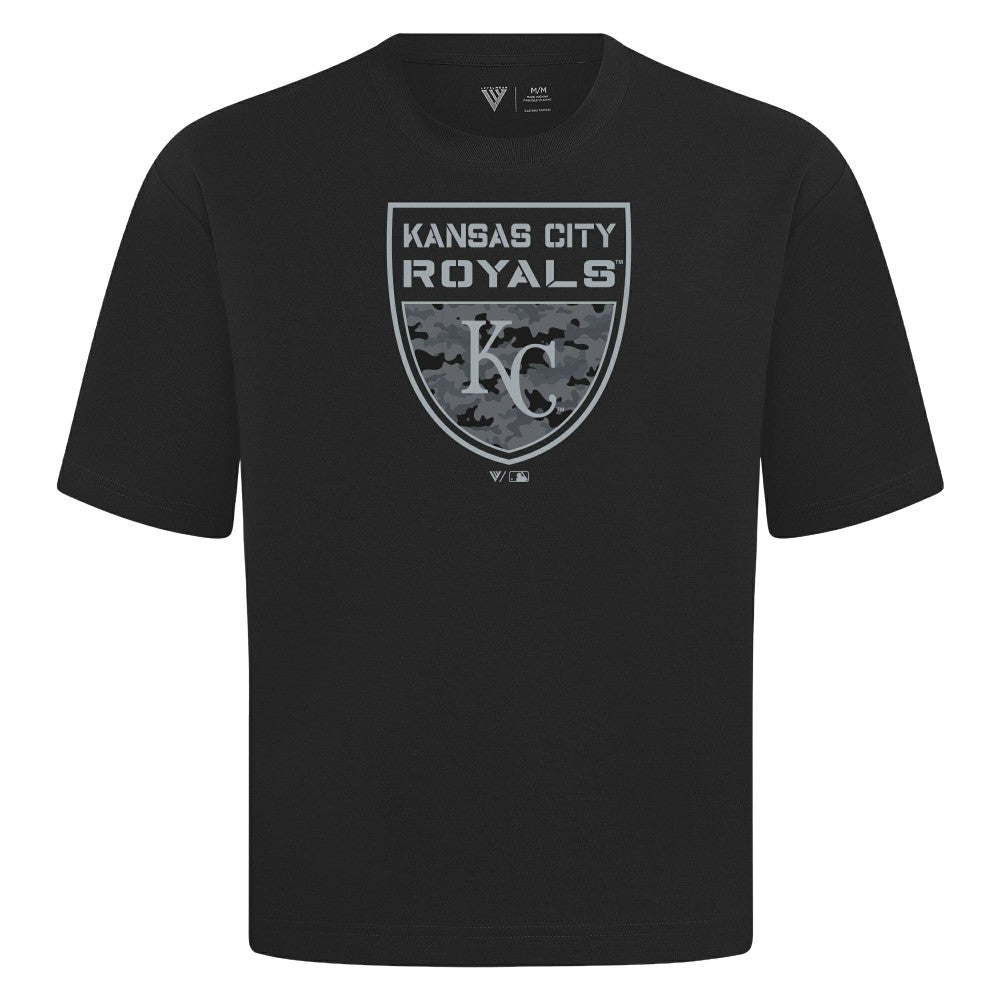 Kansas City Royals Levelwear Oversized Luxe Signature Knit Buckler T-Shirt | MLB Discount