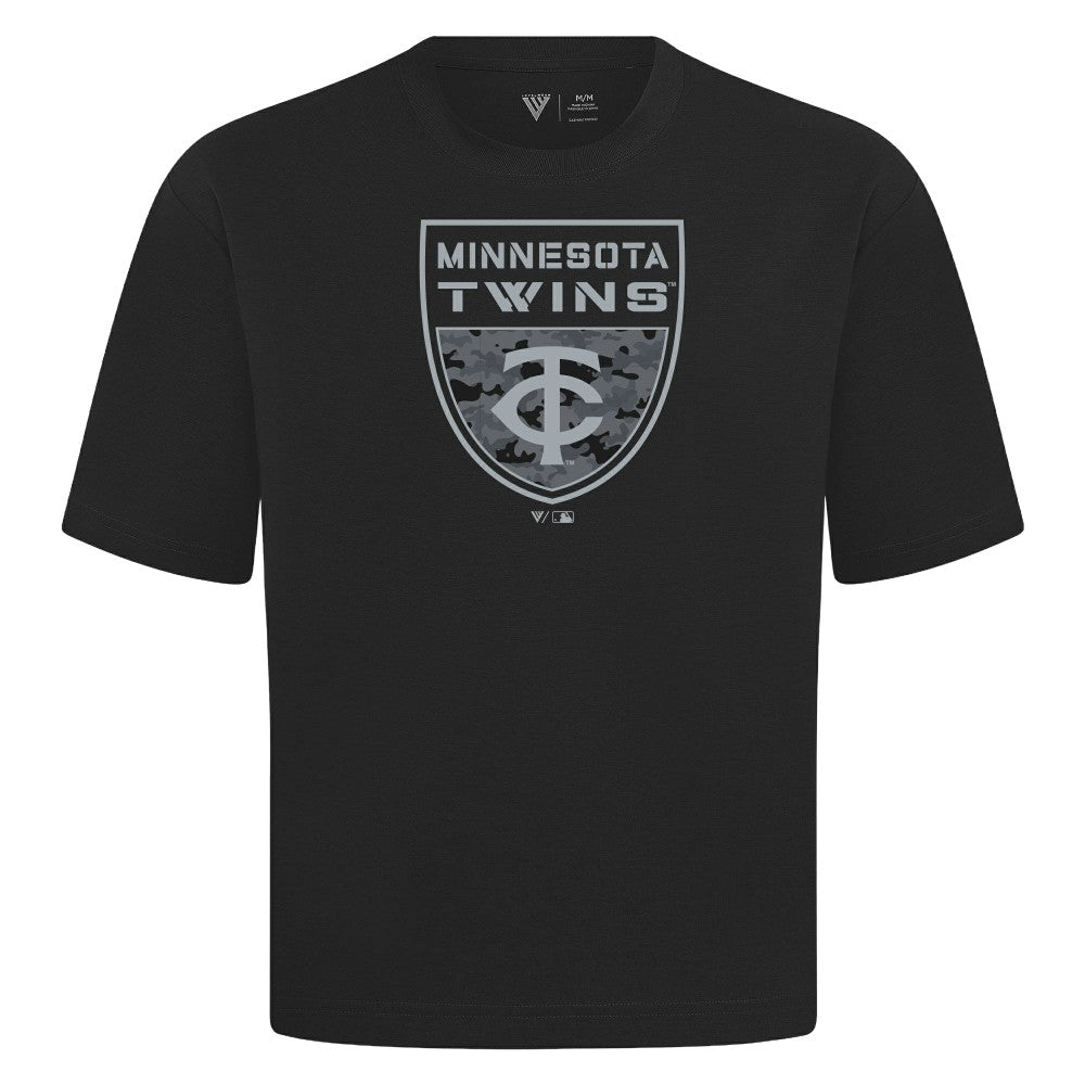 Minnesota Twins Levelwear Oversized Luxe Signature Knit Buckler T-Shirt | MLB Discount