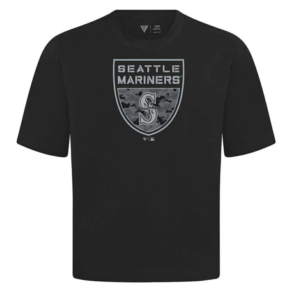 Seattle Mariners Levelwear Oversized Luxe Signature Knit Buckler T-Shirt | MLB Online