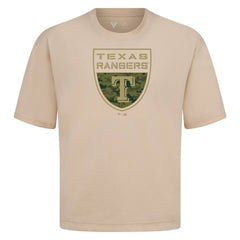 Texas Rangers Levelwear Oversized Luxe Signature Knit Buckler T-Shirt | MLB Sale