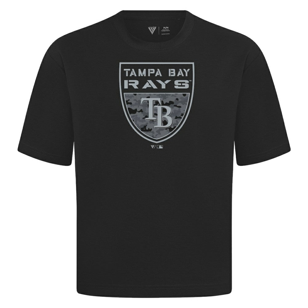 Tampa Bay Rays Levelwear Oversized Luxe Signature Knit Buckler T-Shirt | MLB Shop