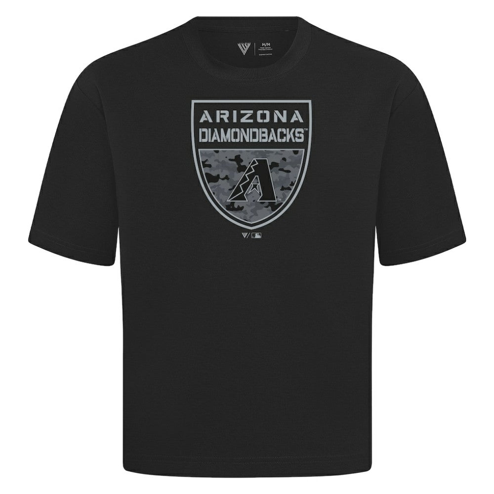 Arizona Diamondbacks Levelwear Oversized Luxe Signature Knit Buckler T-Shirt | MLB On Sale