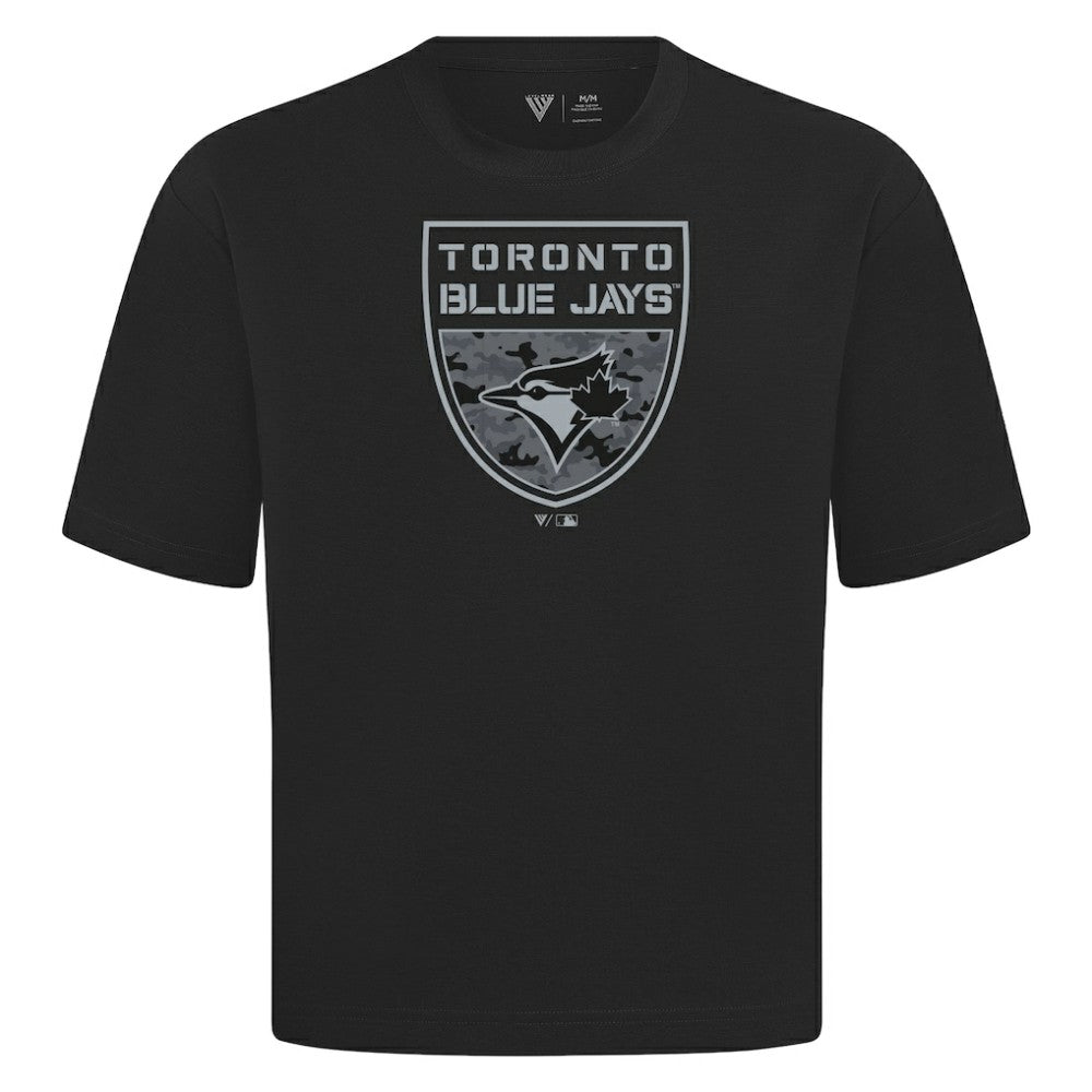 Toronto Blue Jays Levelwear Oversized Luxe Signature Knit Buckler T-Shirt | MLB Sale