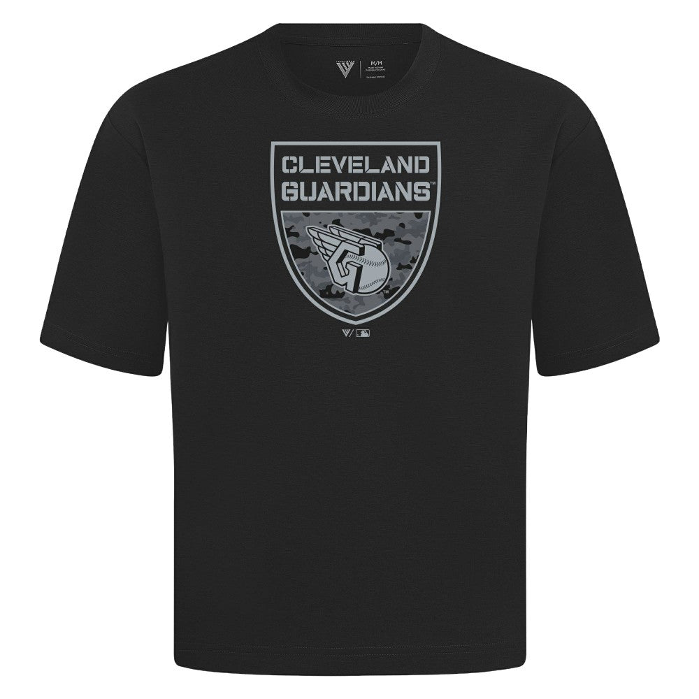 Cleveland Guardians Levelwear Oversized Luxe Signature Knit Buckler T-Shirt | MLB Online