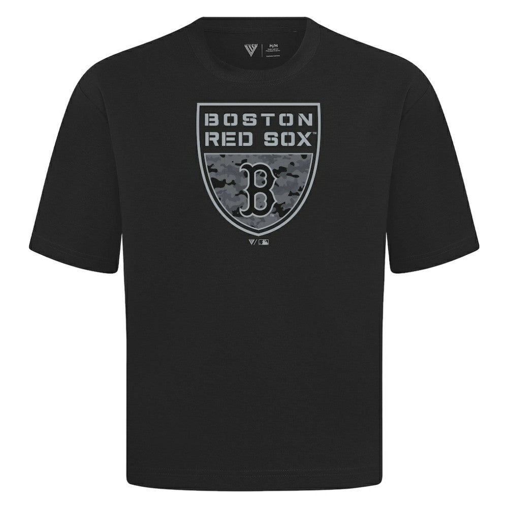 Boston Red Sox Levelwear Oversized Luxe Signature Knit Buckler T-Shirt | MLB Discount