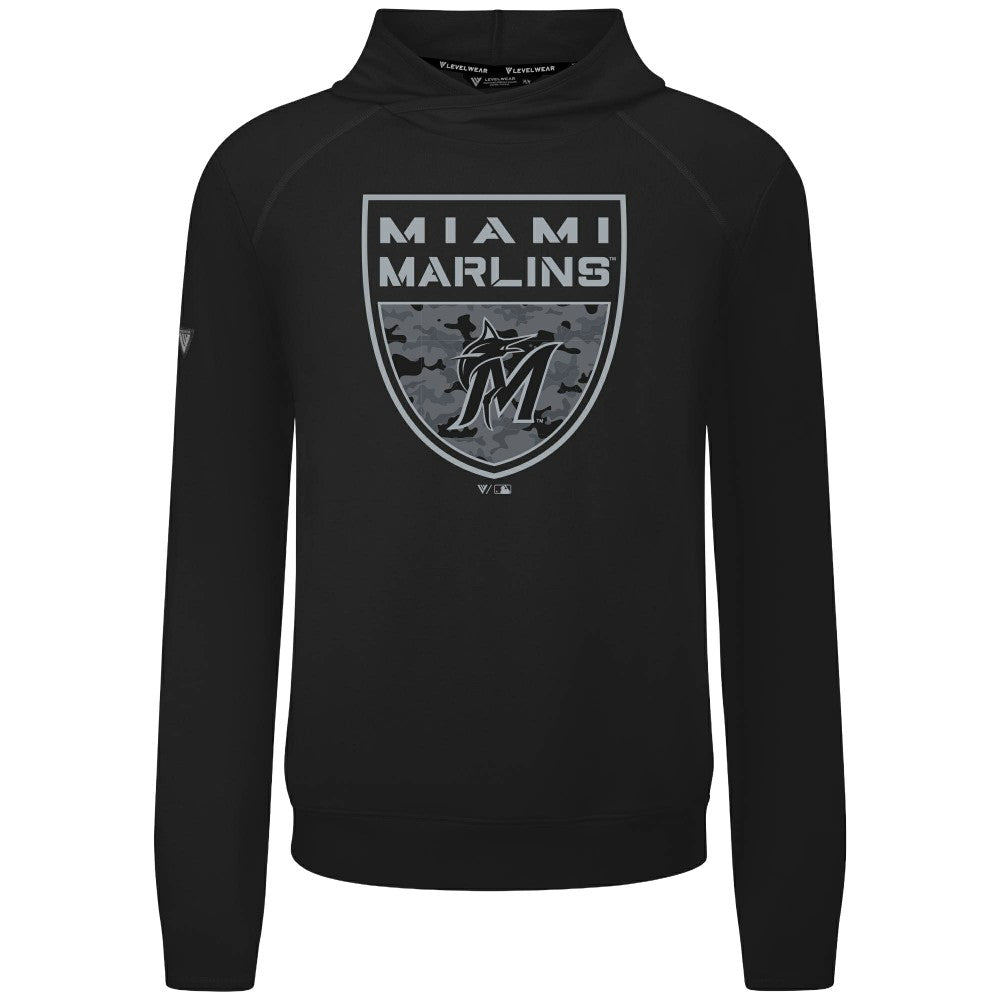 Miami Marlins Levelwear Mandate Buckler Tri-Blend Pullover Hoodie | MLB Online