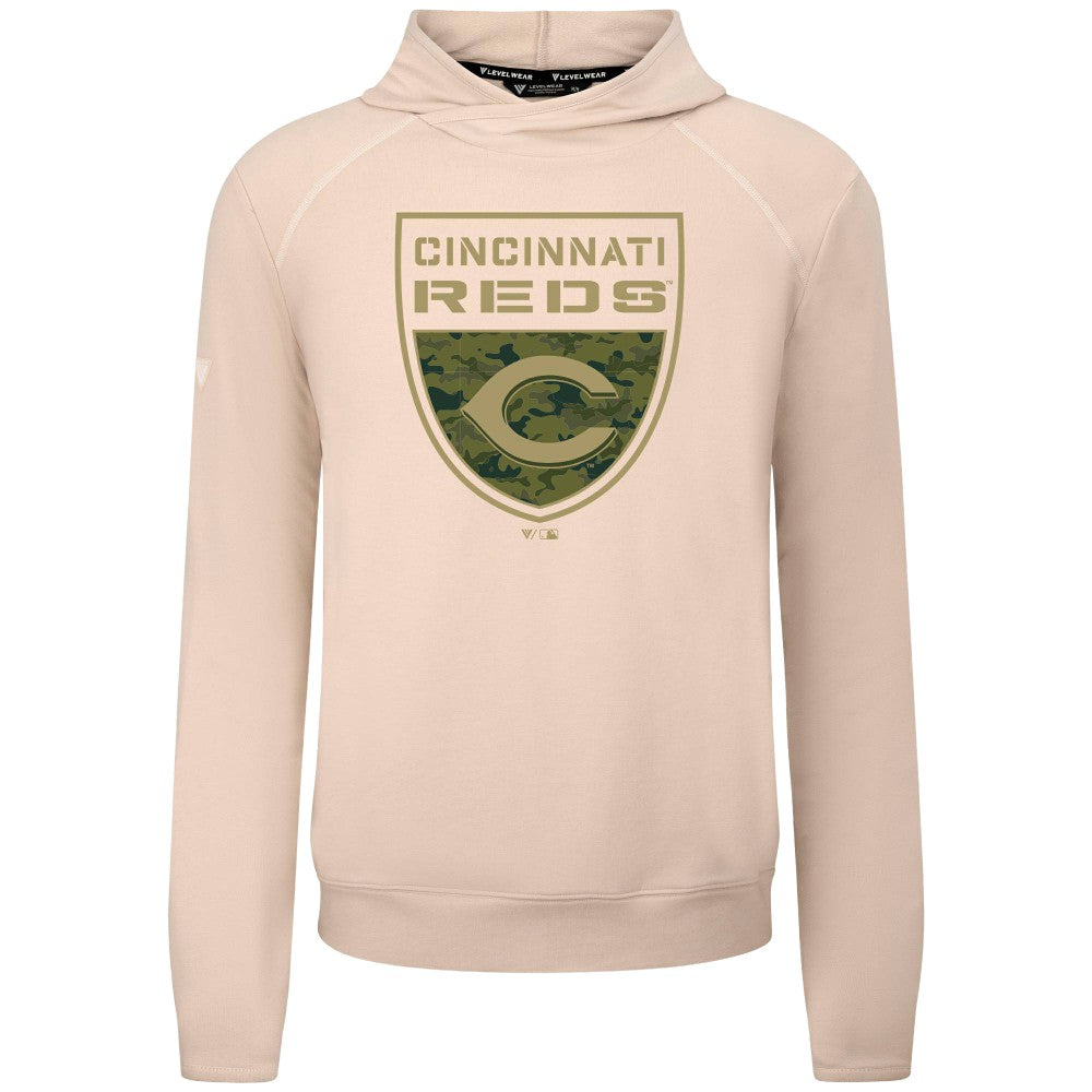 Cincinnati Reds Levelwear Mandate Buckler Tri-Blend Pullover Hoodie | MLB Outlet