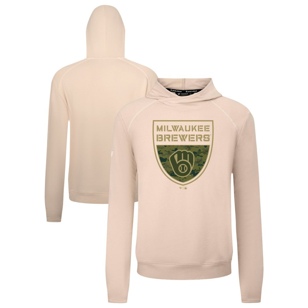 Milwaukee Brewers Levelwear Mandate Buckler Tri-Blend Pullover Hoodie | MLB Sale