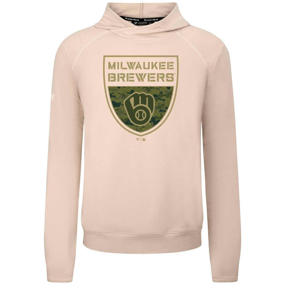 Milwaukee Brewers Levelwear Mandate Buckler Tri-Blend Pullover Hoodie | MLB Sale