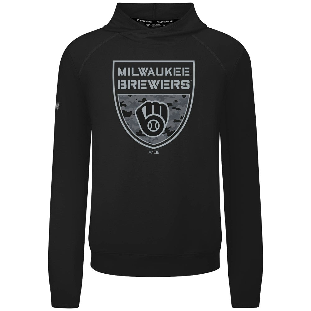 Milwaukee Brewers Levelwear Mandate Buckler Tri-Blend Pullover Hoodie | MLB US