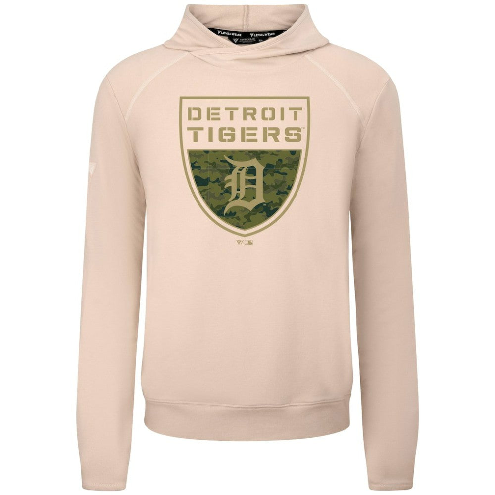 Detroit Tigers Levelwear Mandate Buckler Tri-Blend Pullover Hoodie | MLB Outlet