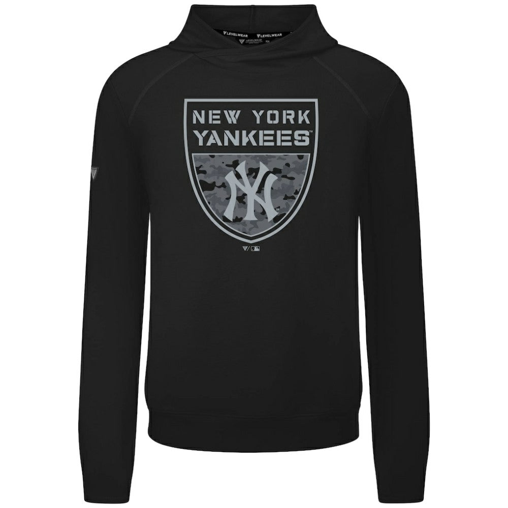 New York Yankees Levelwear Mandate Buckler Tri-Blend Pullover Hoodie | MLB Online