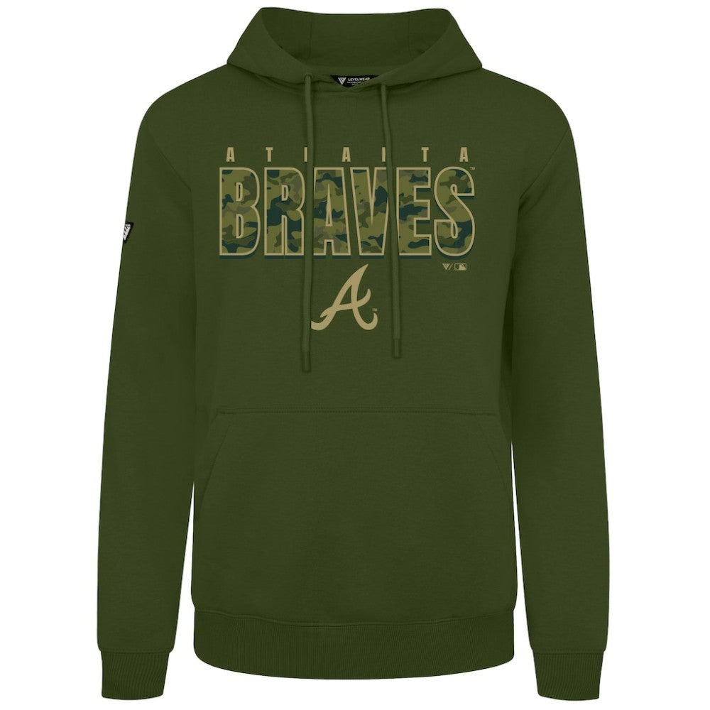 Atlanta Braves Levelwear Podium Protect Pullover Hoodie | MLB Discount