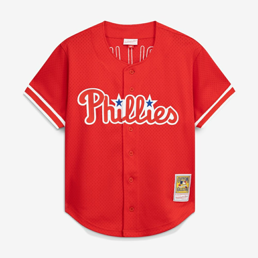 Jimmy Rollins Philadelphia Phillies Mitchell & Ness Cooperstown Mesh Batting Practice Button-Up Jersey | MLB On Sale