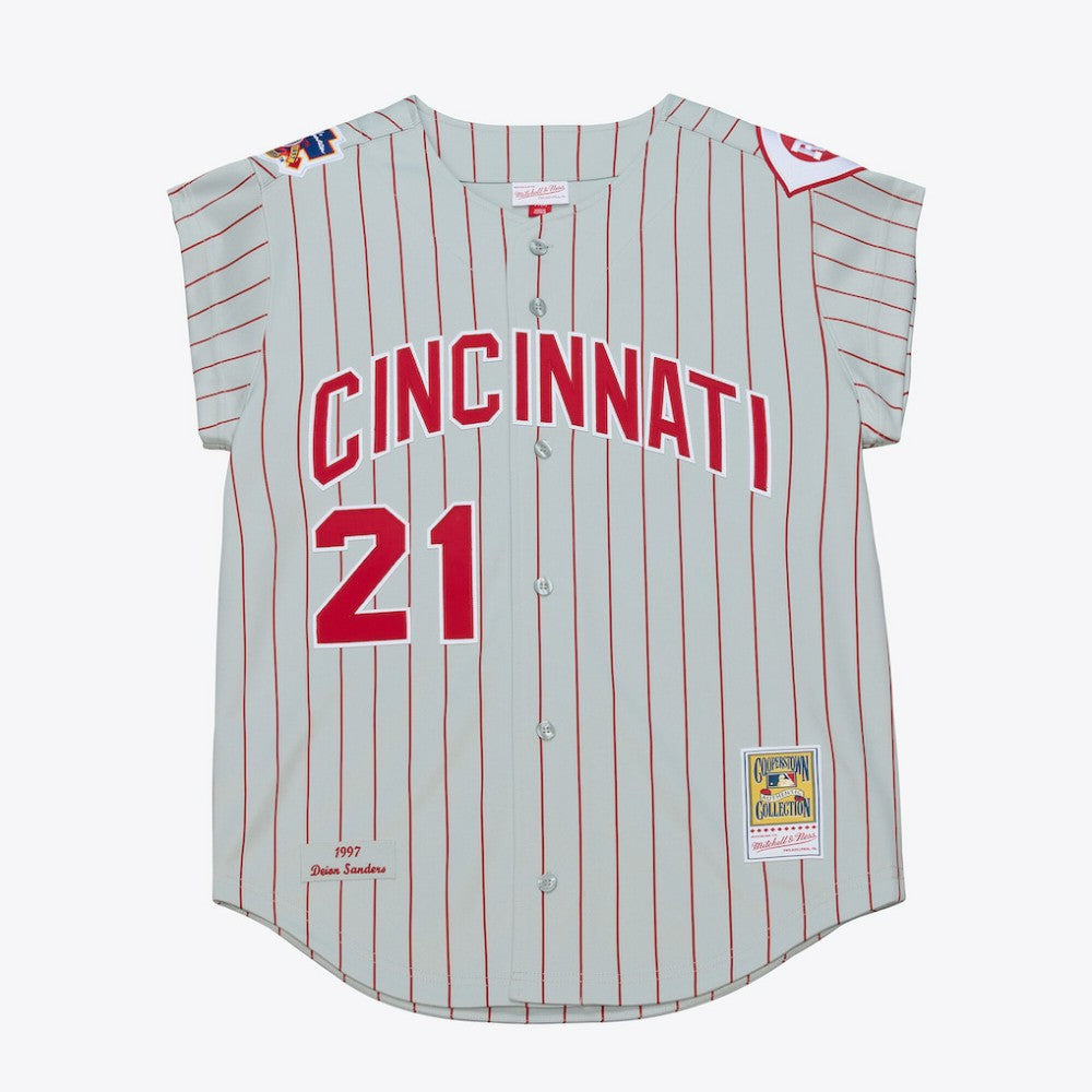 Deion Sanders Cincinnati Reds Mitchell & Ness 1997 Authentic Jersey | MLB For sale